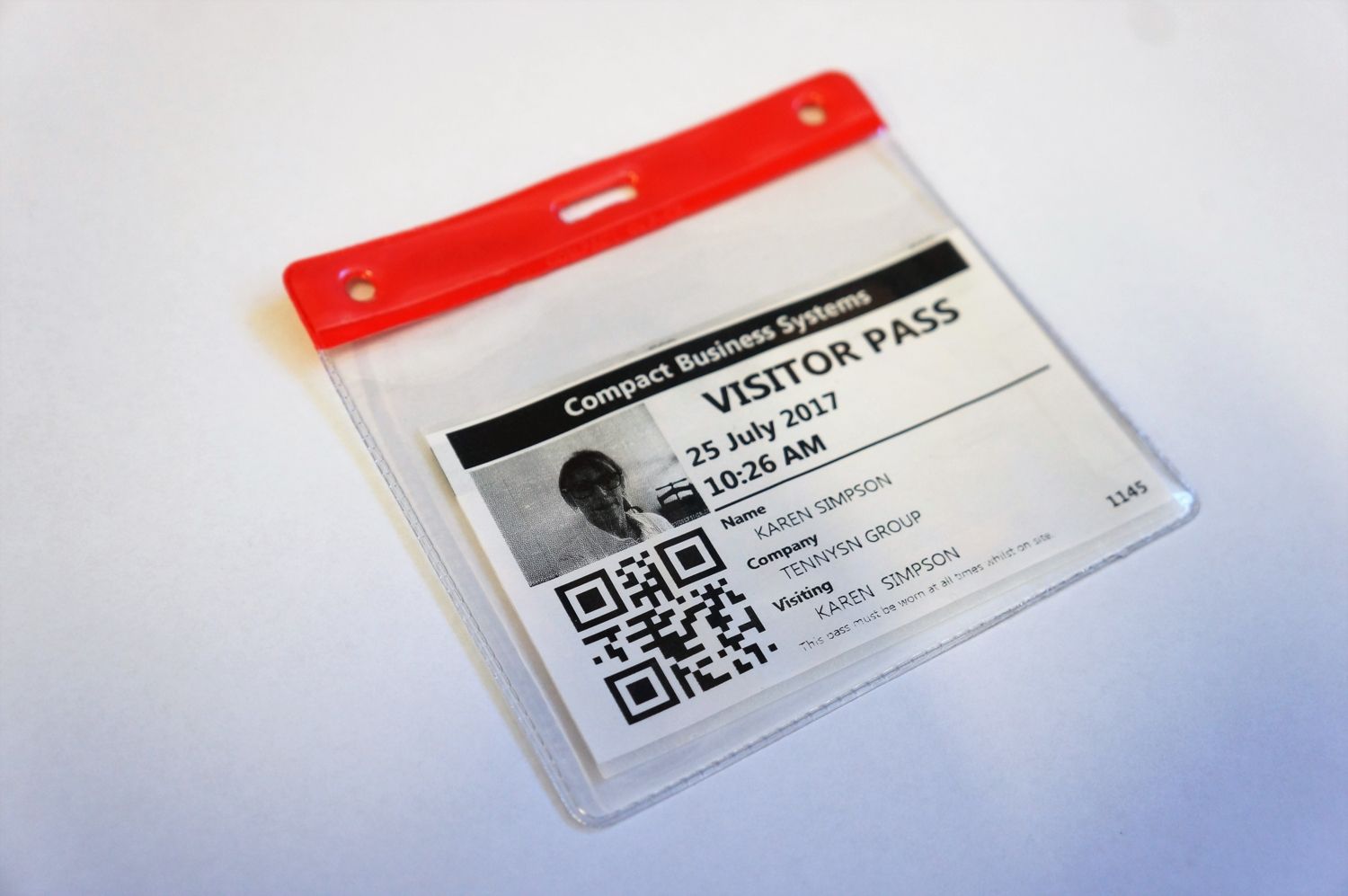 Entry Sign Visitor Pass Holder Compact Business Systems Australia