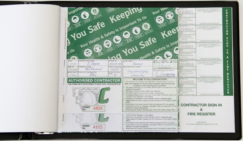 contractor sign in books shop compact business systems australia