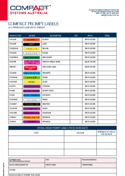 Prompt Labels Order Form