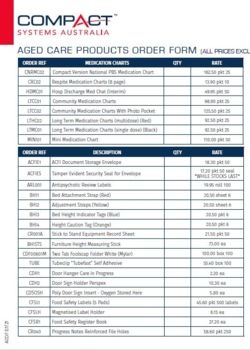 Aged, Community and Disability Care Order Form