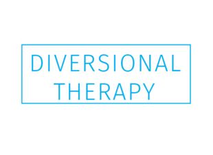 Rubber Stamp "Diversional Therapy" Blue Ink