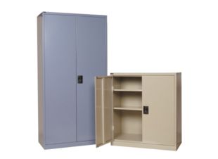 Multi-purpose stationary moduline shelving cabinets
