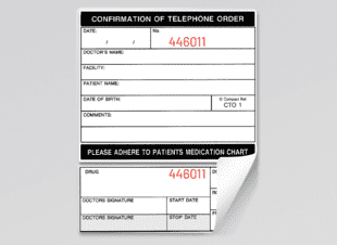 Confirmation of Telephone Order Labels