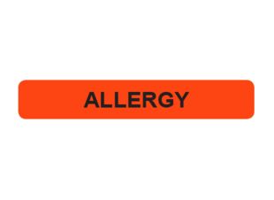 Allergy Labels For Medical Charts