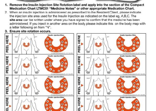 Insulin Injection Site Rotation Chart