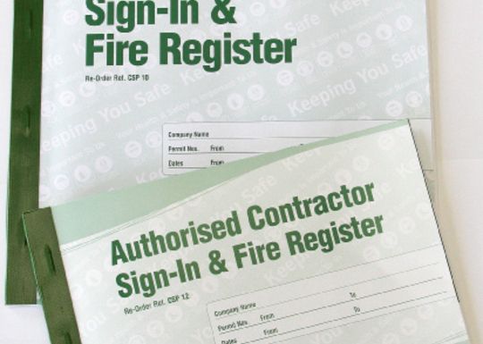 Authorised Contractor Sign In And Fire Register Books
